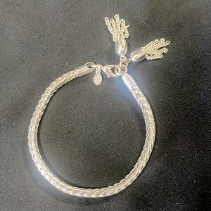 Silver smooth rope chain bracelet